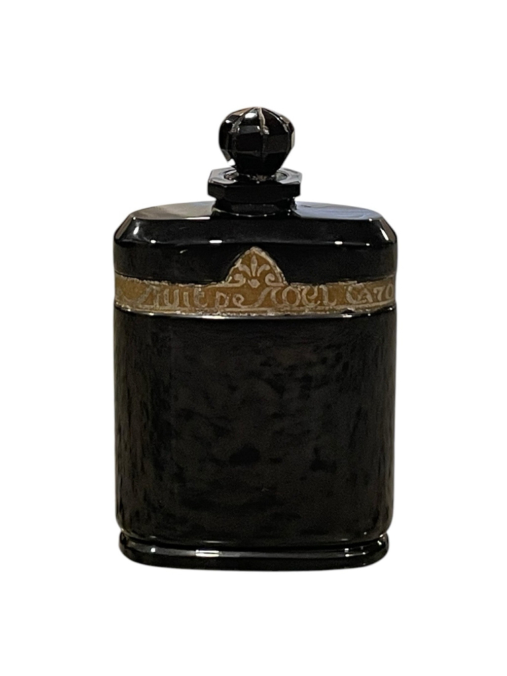 Vintage Caron Nuit de Noel Perfume Bottle Paris France 1920 Art Deco Black Glass